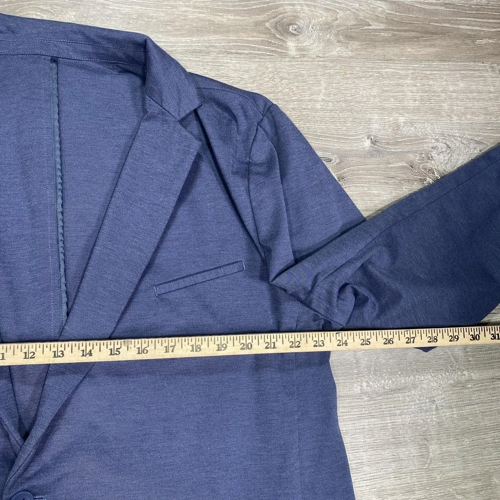 American Tall Blazer Mens 2XL Tall Blue Knit Unstructured Sport Coat Jacket Soft